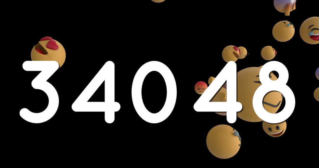 Floating Emojis with Playful Expressions on Black Background