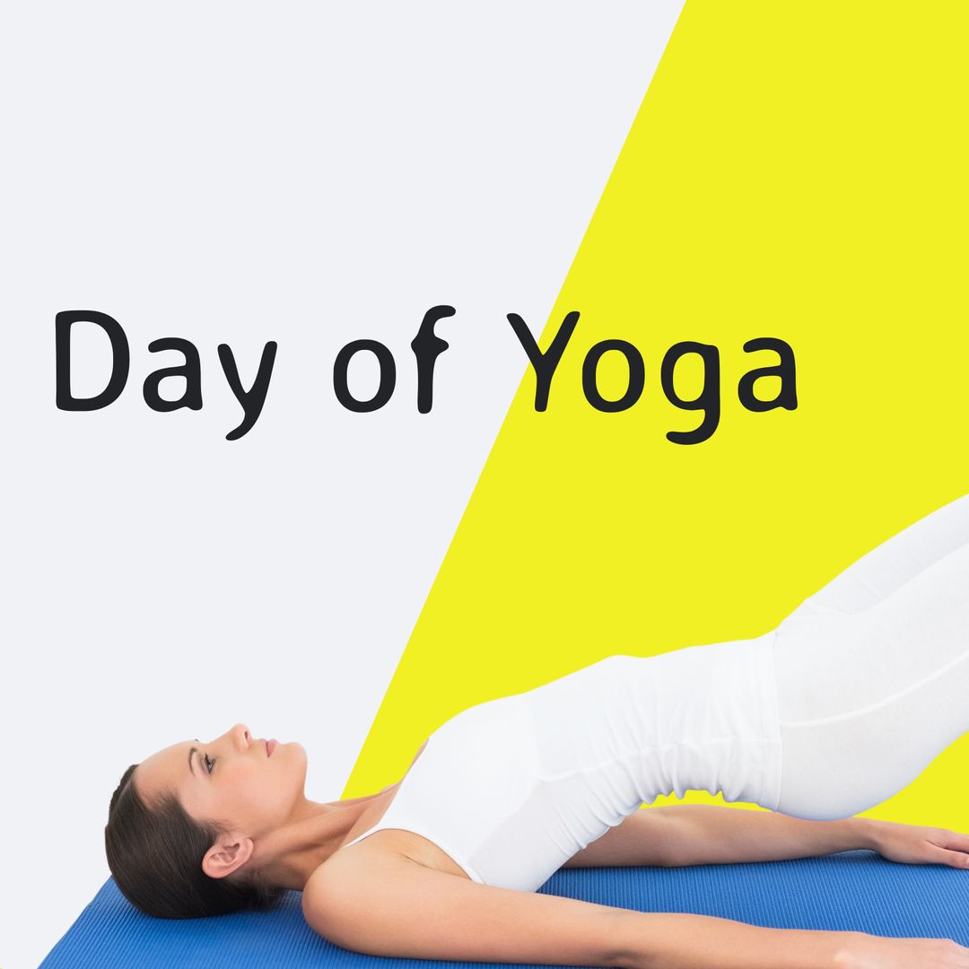 Woman Exercising on Yoga Day with Bright Background