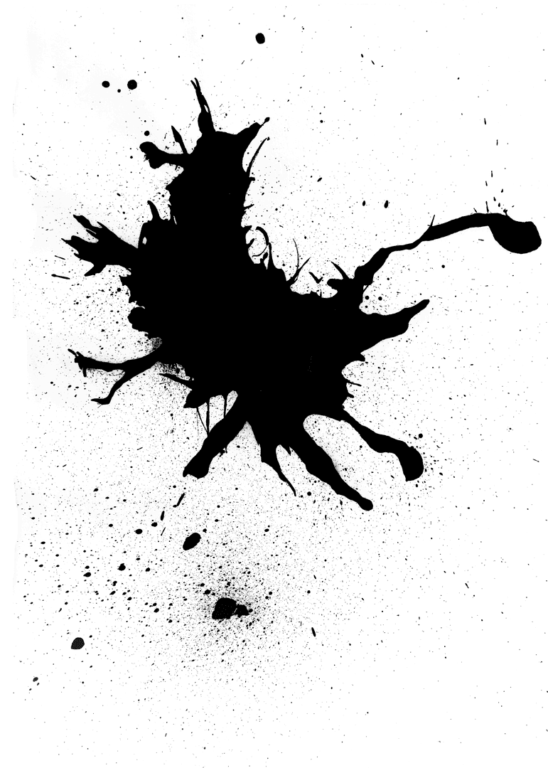 Abstract black shape on transparent background symbolizing minimalism