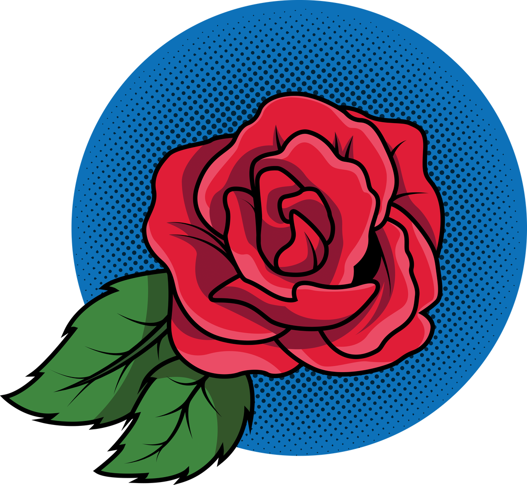 Digital Red Rose in Blue Circle on Transparent Background - Download Free Stock Images Pikwizard.com