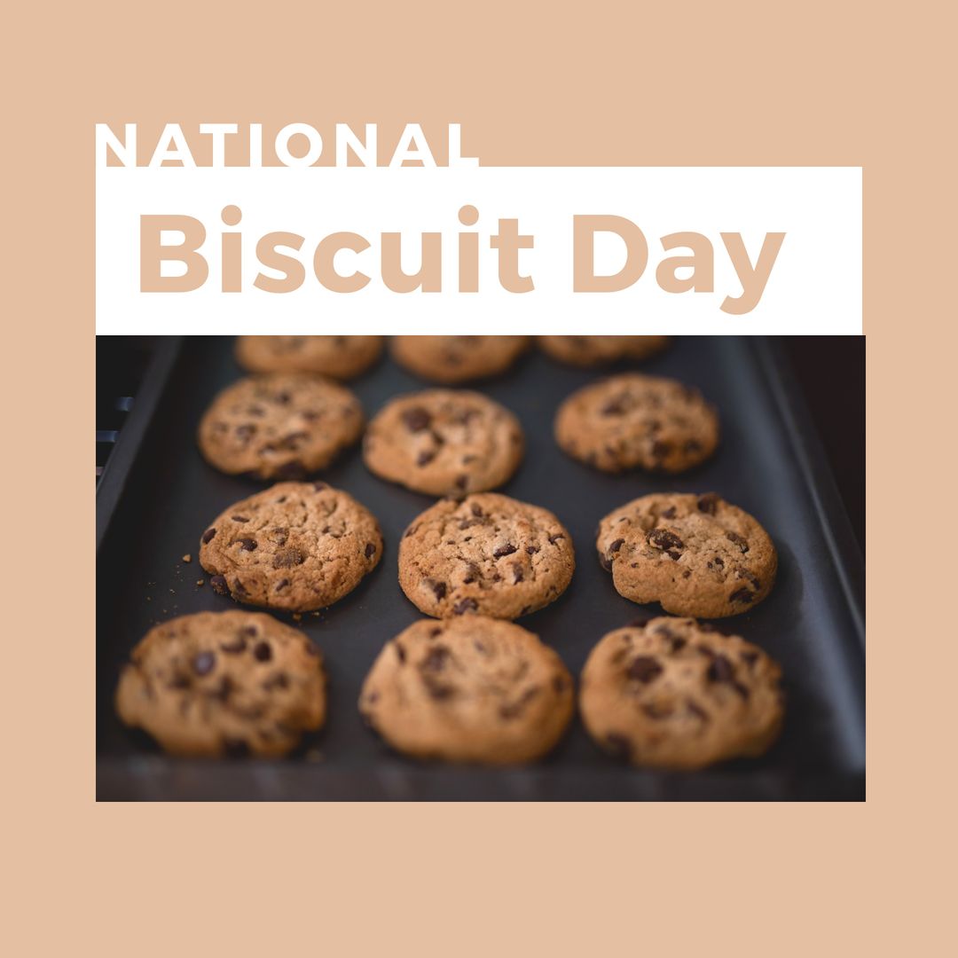 National Biscuit Day Celebrations with Fresh Chocolate Chip Biscuits - Download Free Stock Templates Pikwizard.com