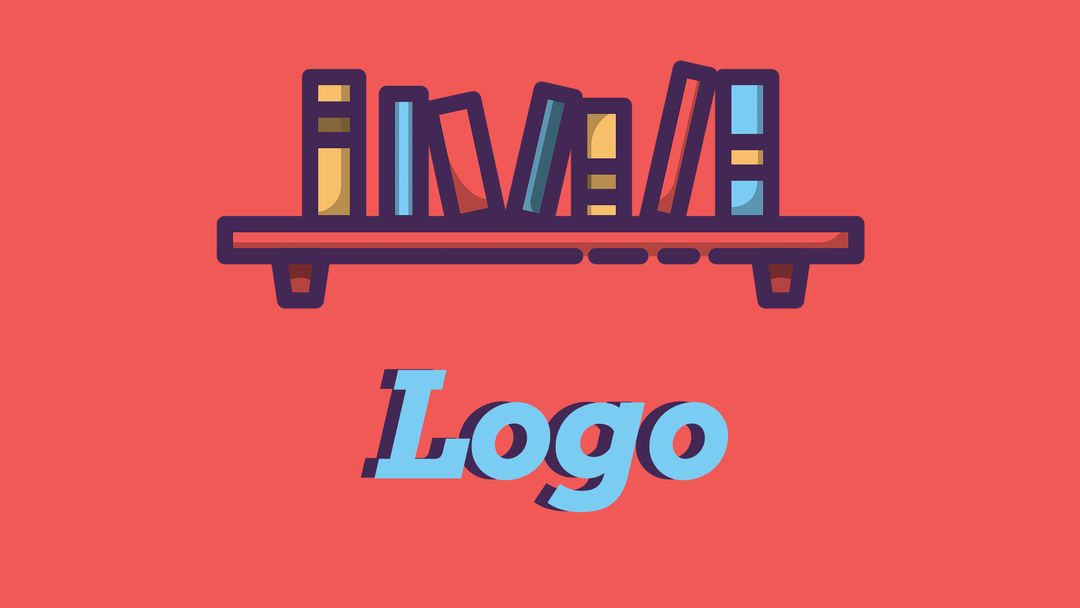 Minimalist Bookshelf Logo Design for Educational Branding