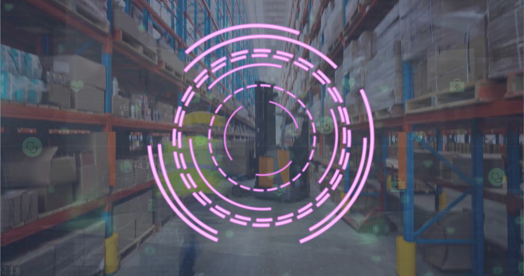 Data Analytics Over High-Tech Warehouse Interior