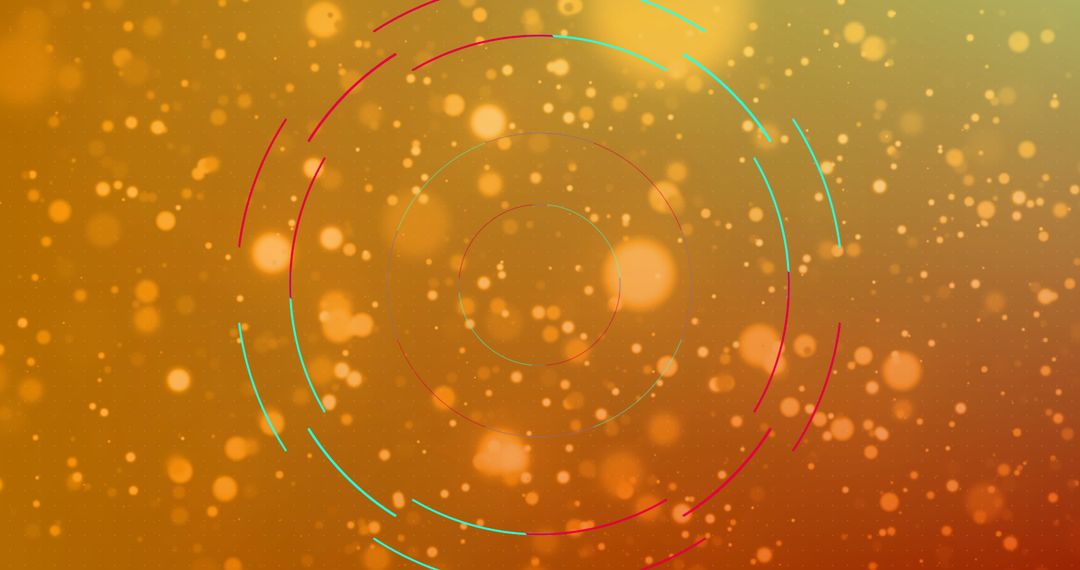 Abstract Colorful Circles on Dynamic Yellow Glow