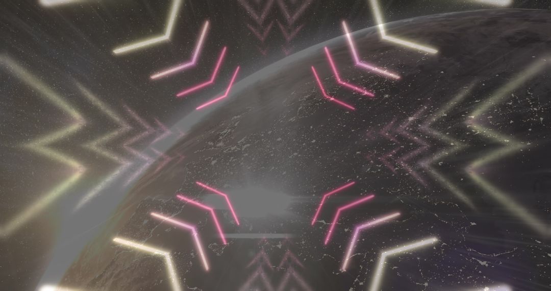 Retro Futuristic Globe with Digital Interface Overlay