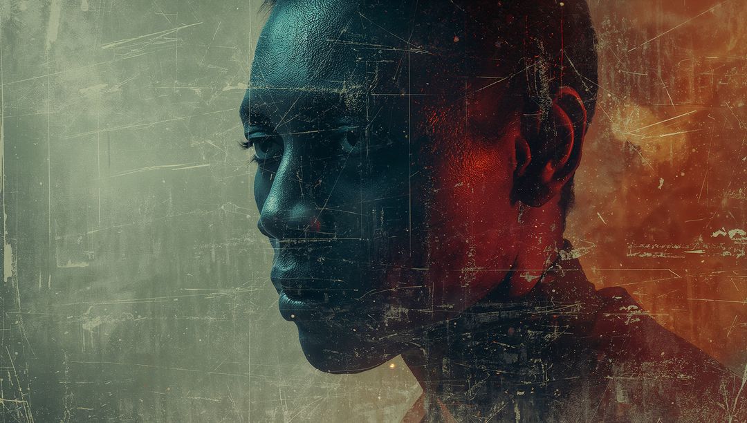 Artistic Senior Man Portrait with Grunge Effect