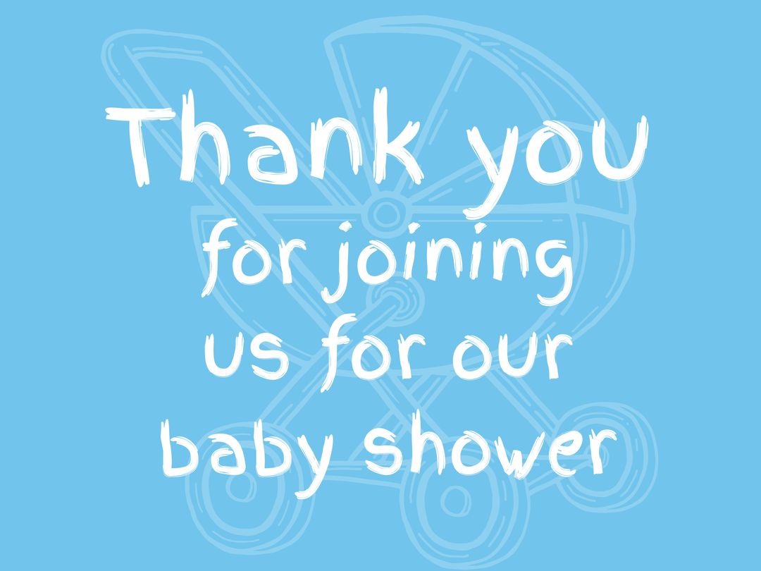Thank You Message for Baby Shower with Stroller Graphic