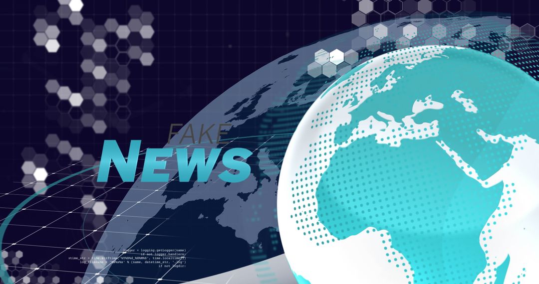 Fake News Concept Globe with Digital Overlay