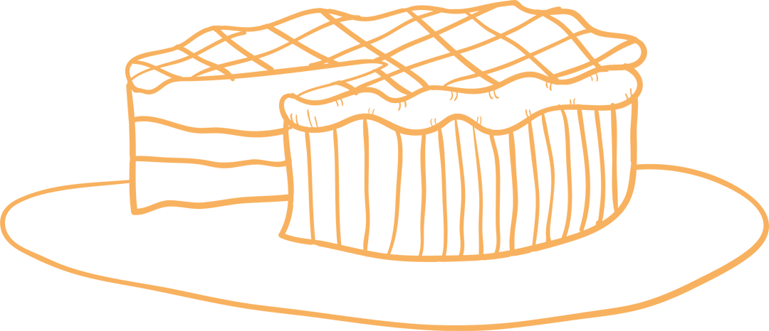 Hand-drawn Cake Illustration on Transparent Background for Parties