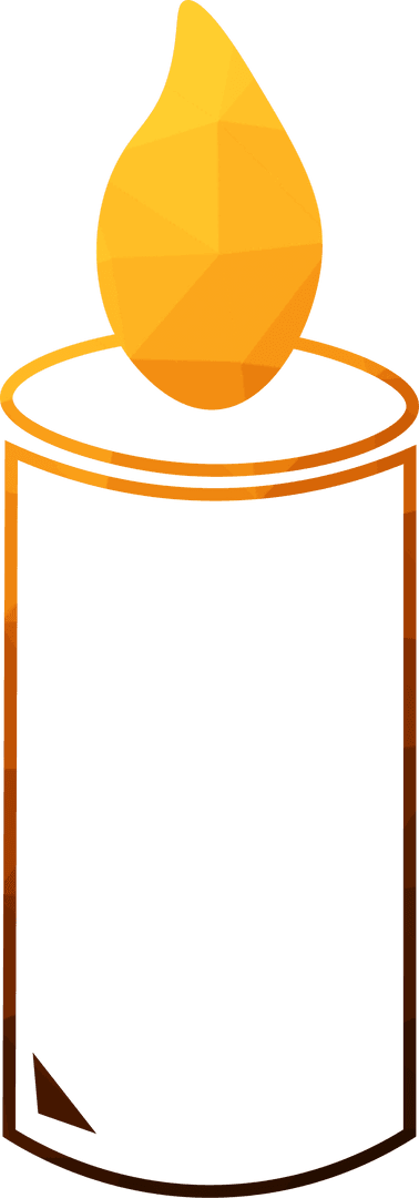 Geometric Candle Illustration on Transparent Background for Celebrations