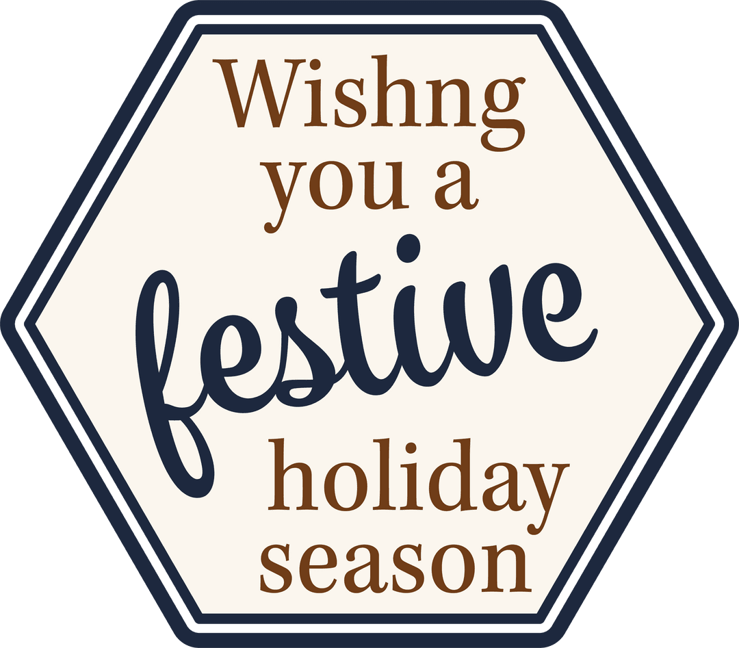 Transparent Festive Holiday Season Wish Tag with Hexagonal Design