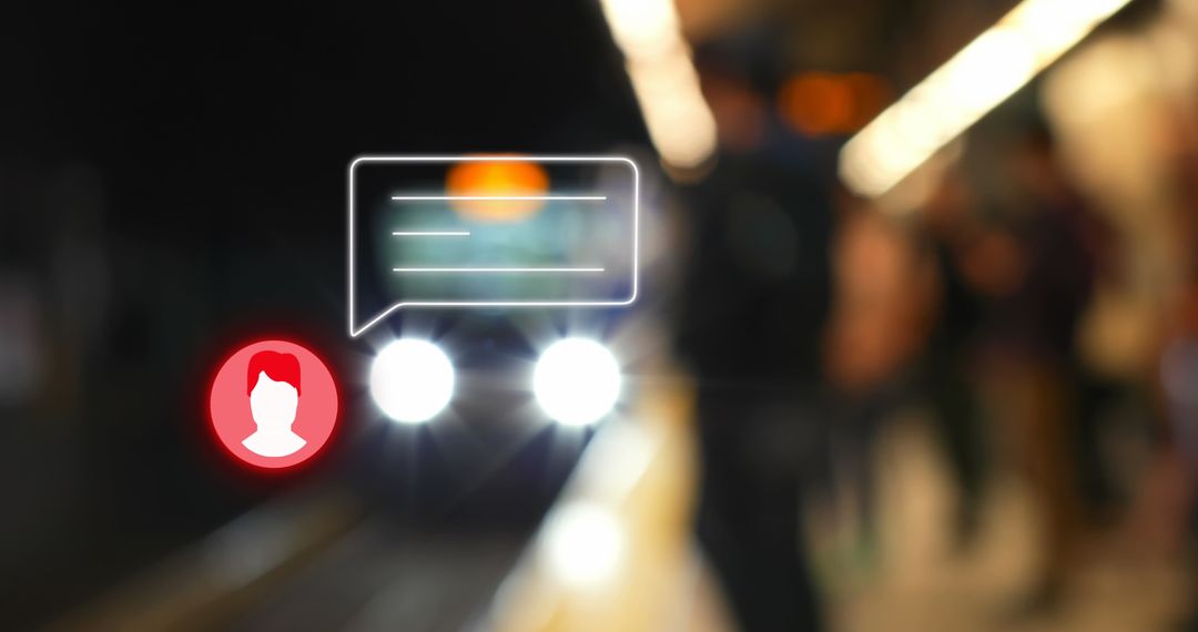 Social Media Icons Overlapping Rapid Train Platform