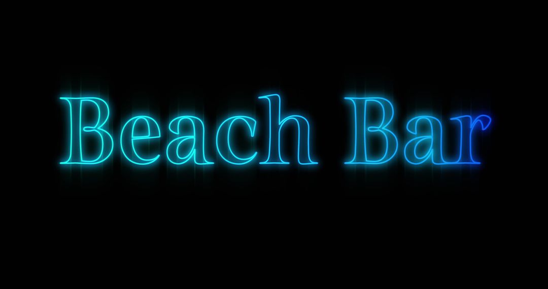 Neon Blue 'Beach Bar' Sign on Black Background - Free Images, Stock Photos and Pictures on Pikwizard.com