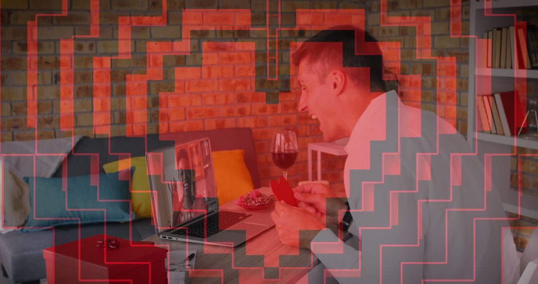 Man Shopping Online with Credit Card in Comfortable Living Space