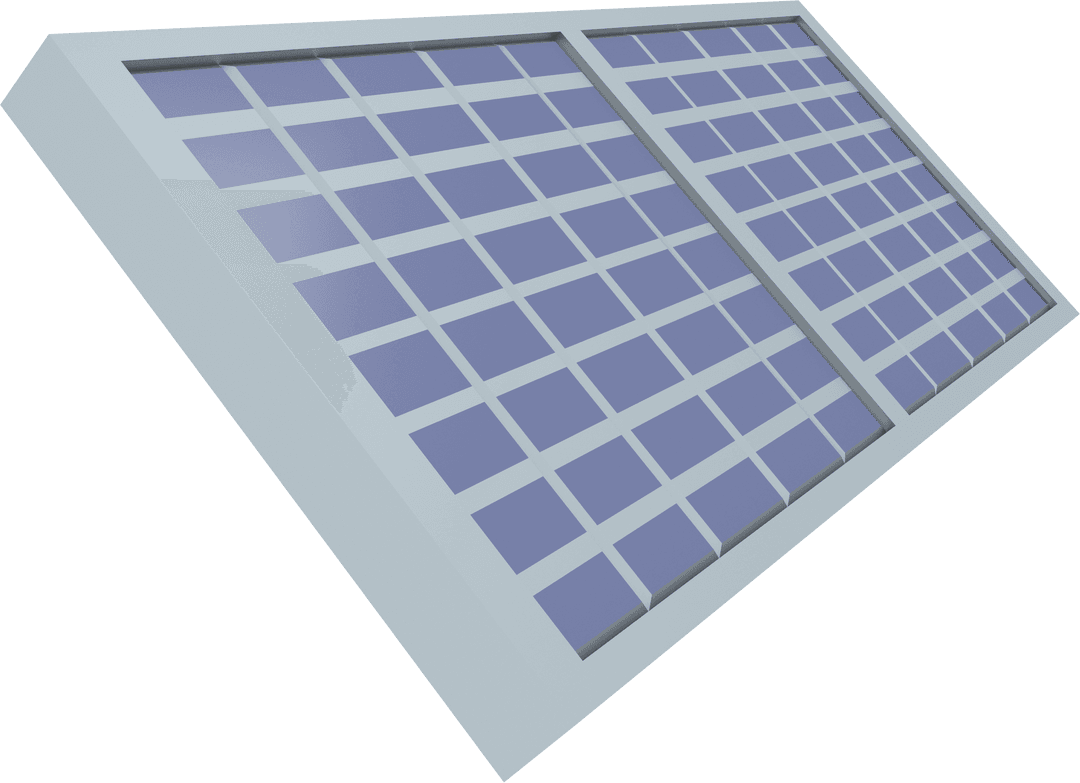 Digital Illustration of Solar Panel on Transparent Background