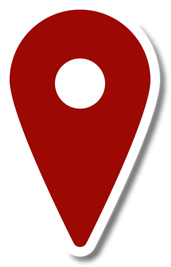 Red Location Pin Tag on Transparent Background