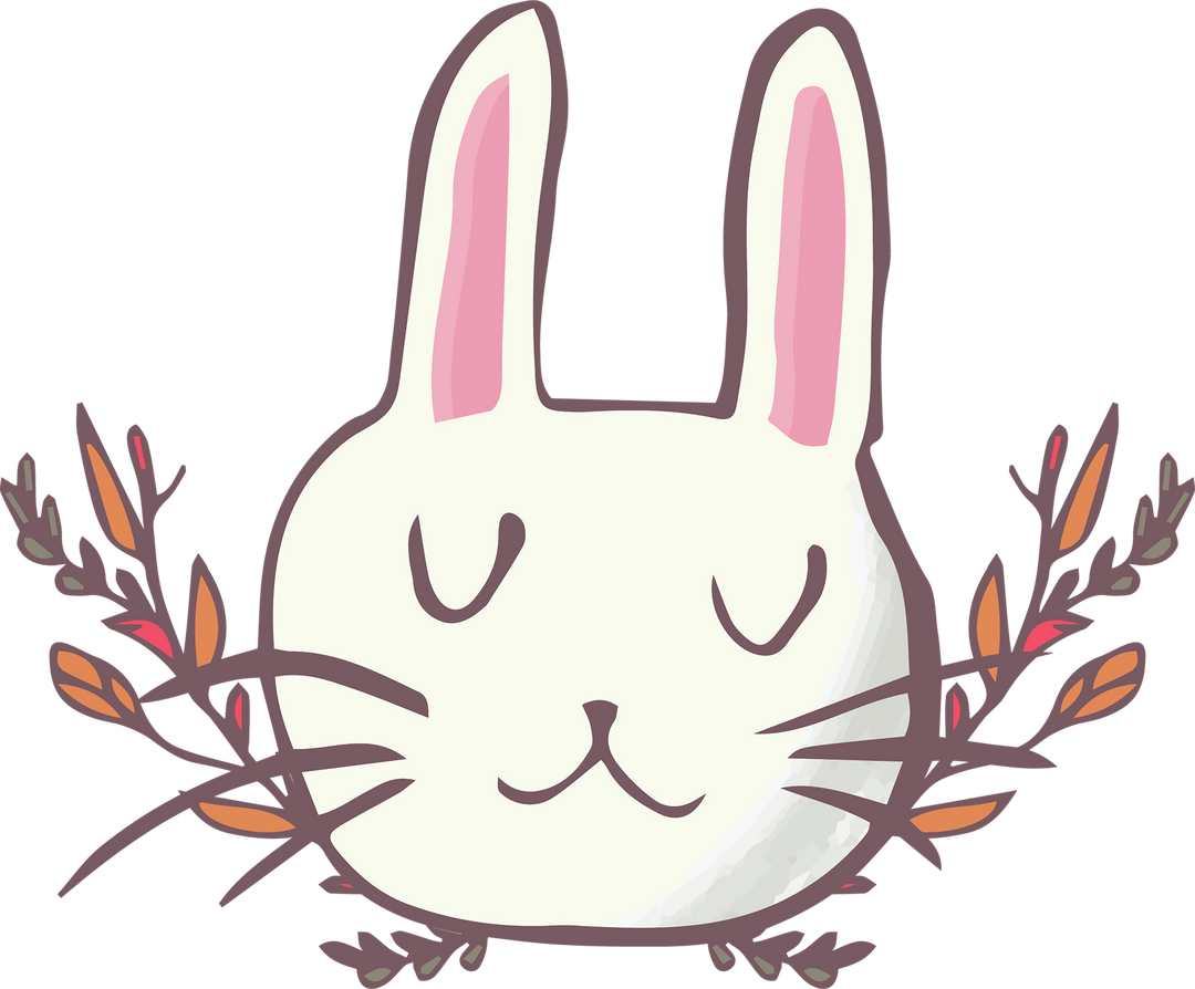 Cute White Cartoon Rabbit Illustration on Transparent Background - Download Free Stock Images Pikwizard.com