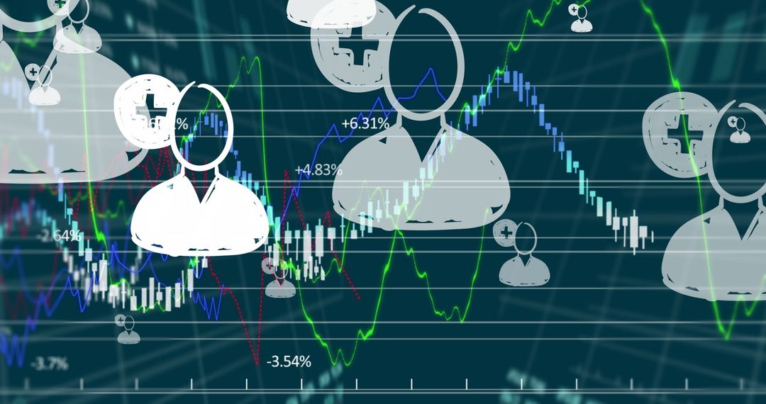Financial Data with Overlayed Network Icons