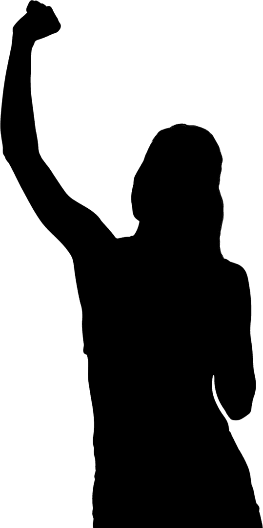 Silhouette Woman Cheering Transparent Background