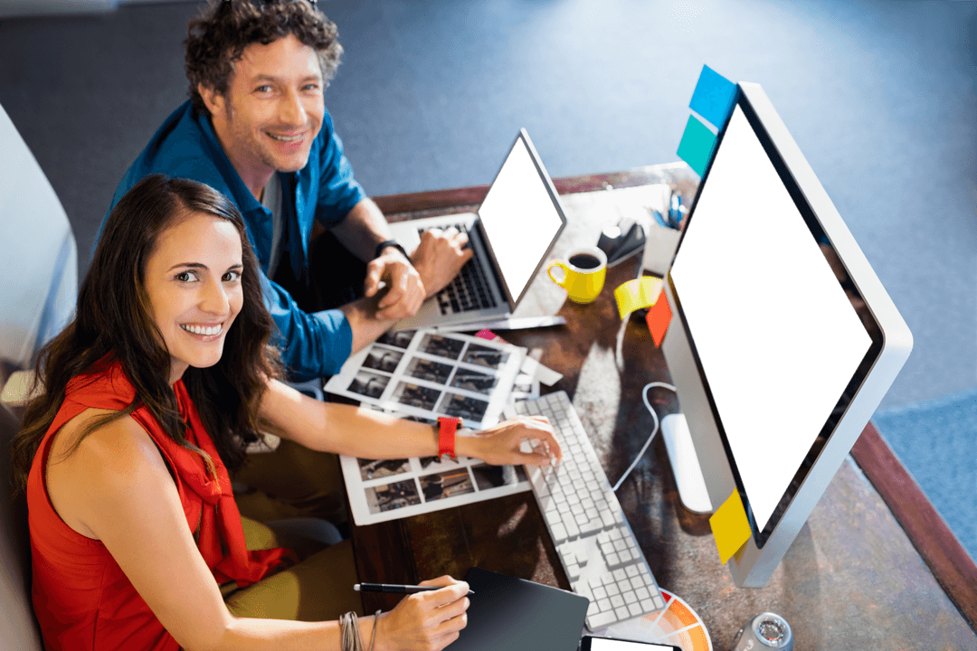 Creative Business Team at Work in Transparent Office Space