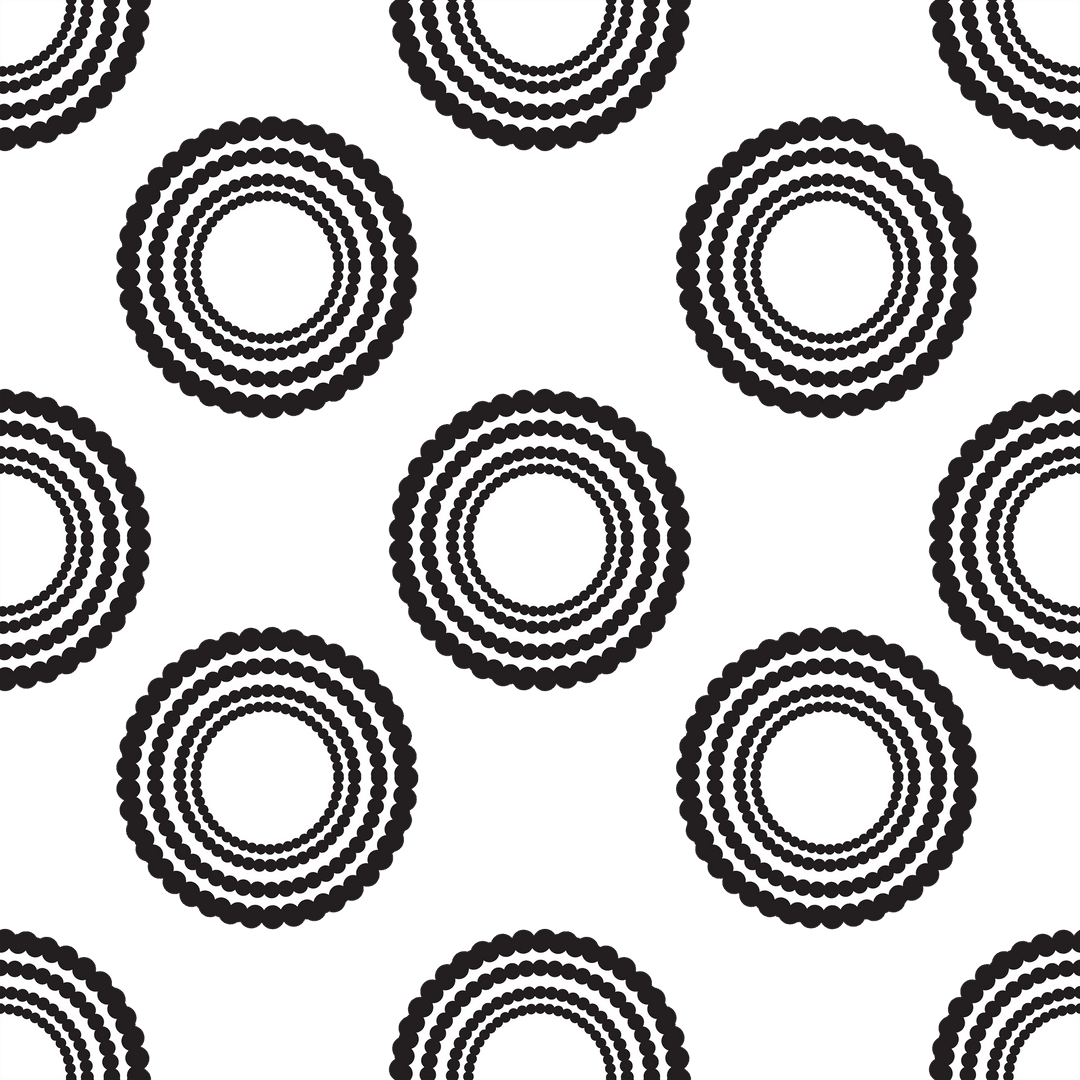 Seamless retro circle pattern with transparent background