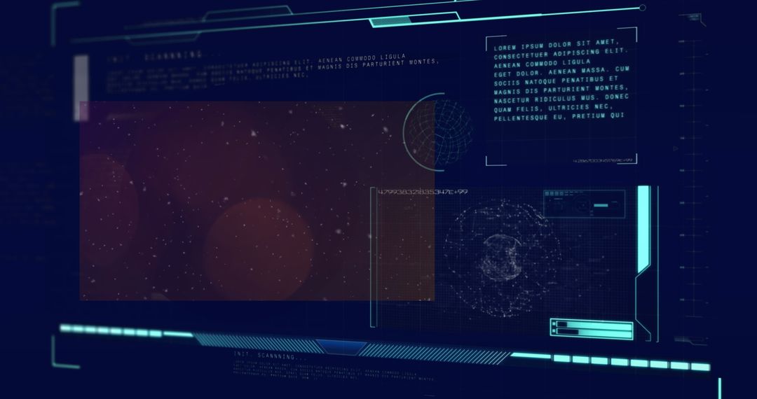 Futuristic Data Interface with Global Digital Overlay