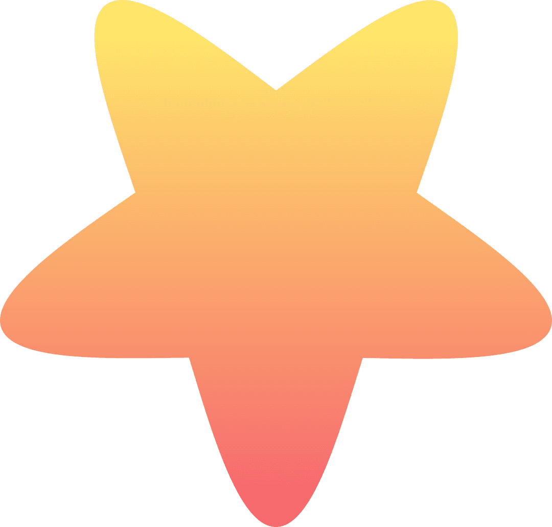 Gradient Star Icon on Transparent Background: Geometric and Minimalistic