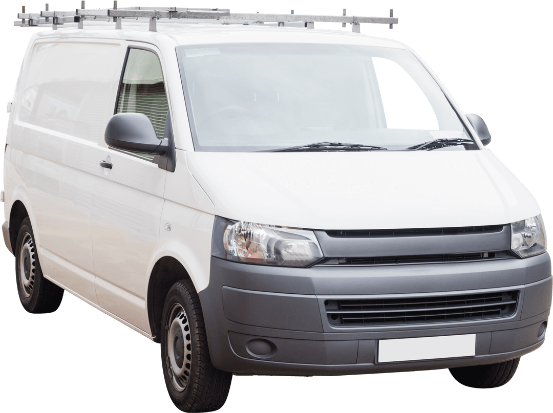 White Van Isolated on Transparent Background Ideal for Transport Concepts
