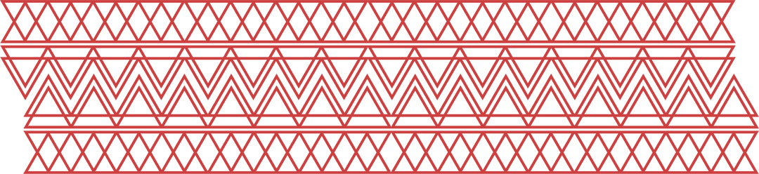 Tribal Red Geometric Pattern on Transparent Background