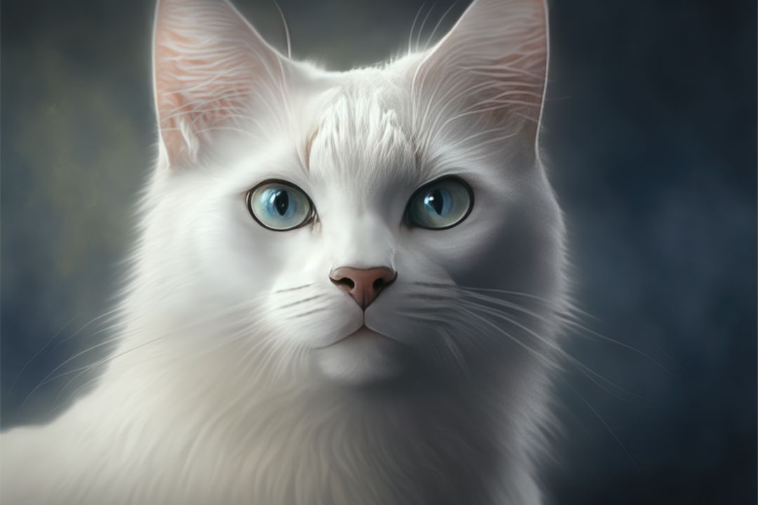 Close-Up Portrait of White Cat with Blue Eyes - Free Images, Stock Photos and Pictures on Pikwizard.com