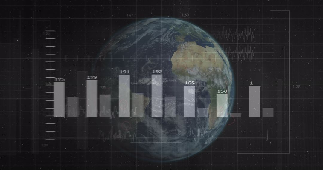 Global Financial Data Analysis with Earth Image Overlay