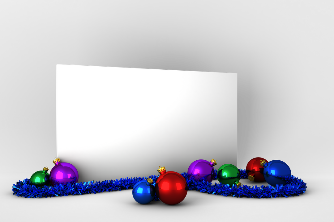 Blank Poster with Colorful Christmas Decorations on Transparent Background - Download Free Stock Images Pikwizard.com