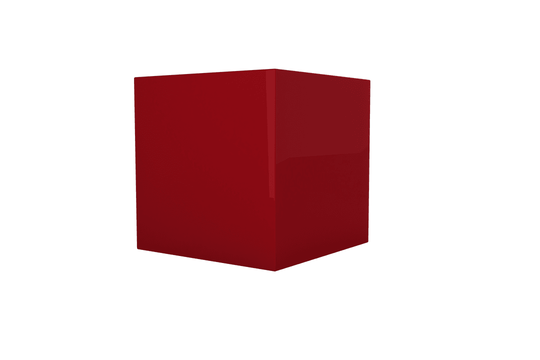 Transparent Red Cube Illustration with Copy Space Background