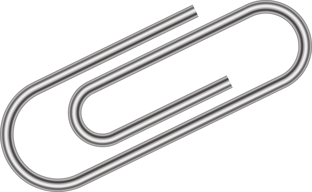 Sleek Silver Paperclip Diagonal Transparent Minimalist Design