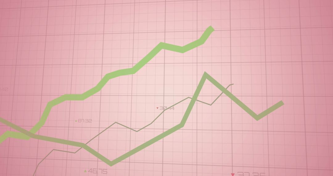 Growing Success Trend with Data Chart over Pink Gradient