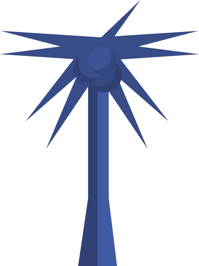 Abstract Blue Star Vector on Transparent Background