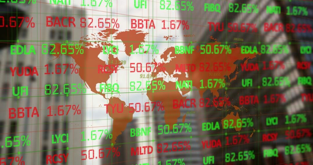 Global Stock Market Display with Financial Data Overlay