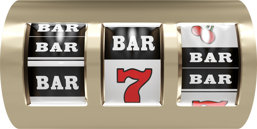 Transparent Fruit Machine Reels Showing Bar, Seven, Cherries