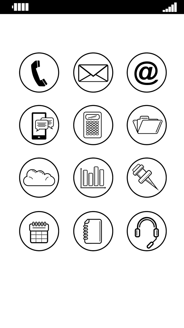 Transparent Digital Interface Illustration with Icons