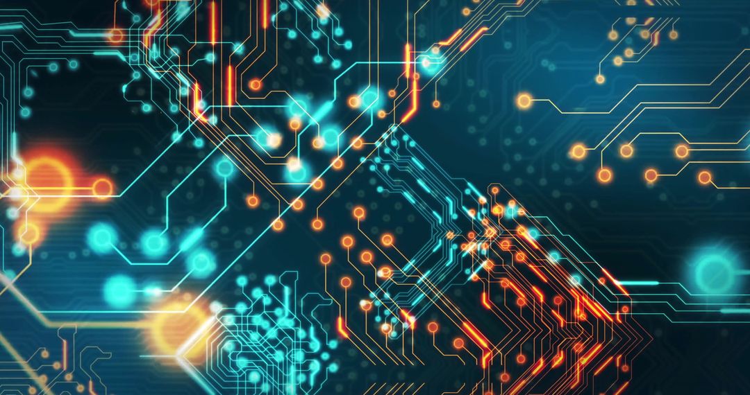 Abstract Circuit Board with Digital Data Concepts