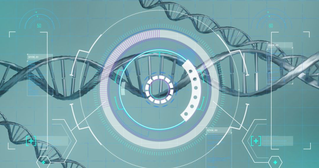 Digital Interface with DNA Strands and Tech Elements