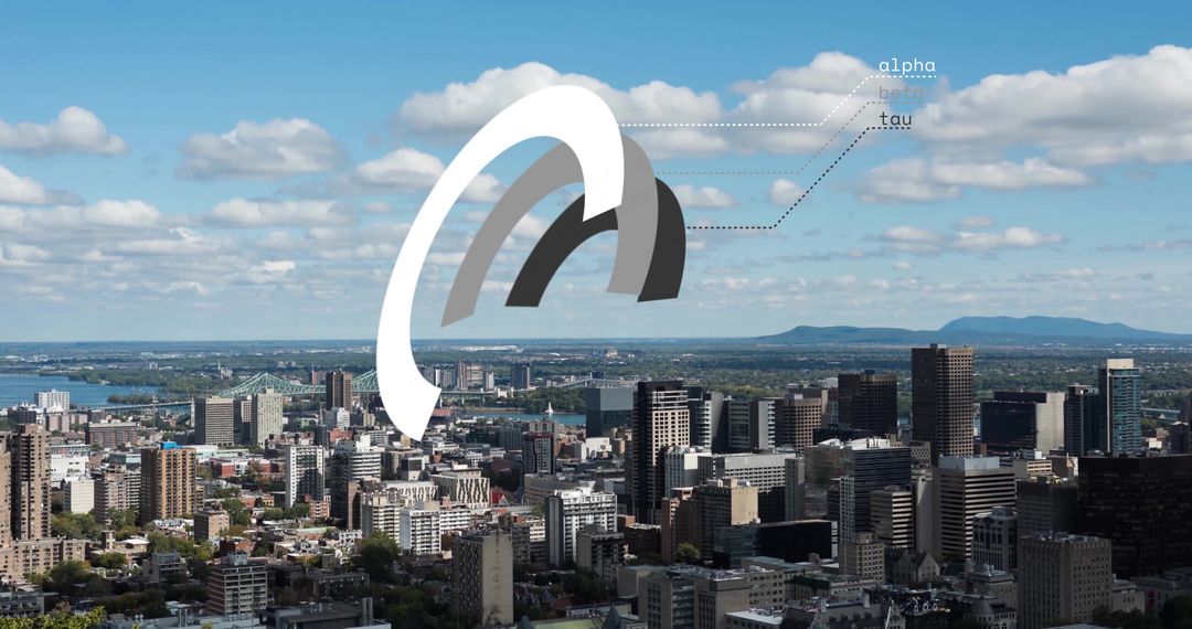 Digital Interface Visualization Overlaying Urban Cityscape