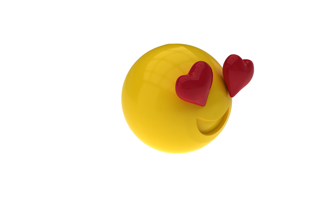 Transparent 3D Smiley Face with Heart Eyes Symbolizing Love and Affection - Download Free Stock Images Pikwizard.com