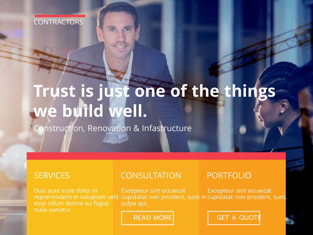 Confident Contractor Displaying Expertise in Business Environment