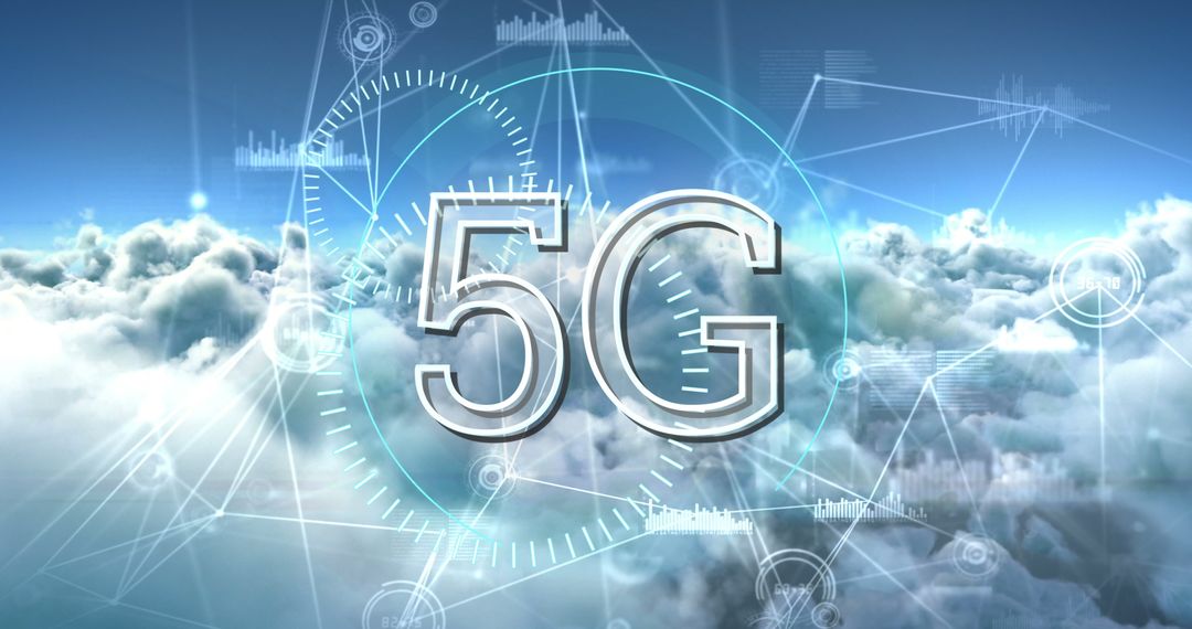 5G Network Technology with Cloud Connection Visual
