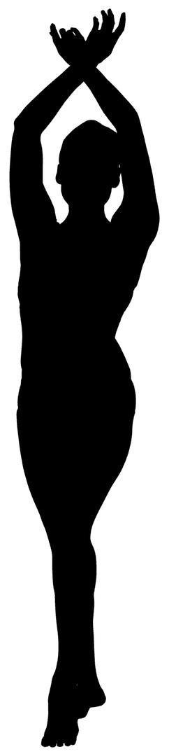 Silhouette of Female Gymnast on Transparent Background