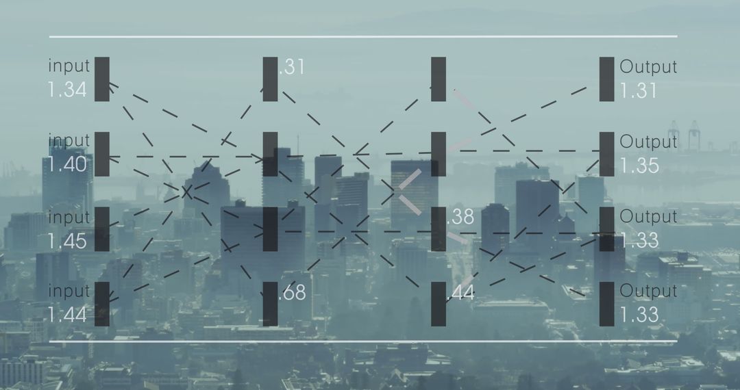 Statistical Data Visualization Overlaid on Cityscape