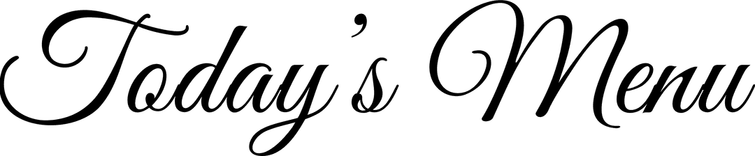Today's Menu Text on Transparent Background