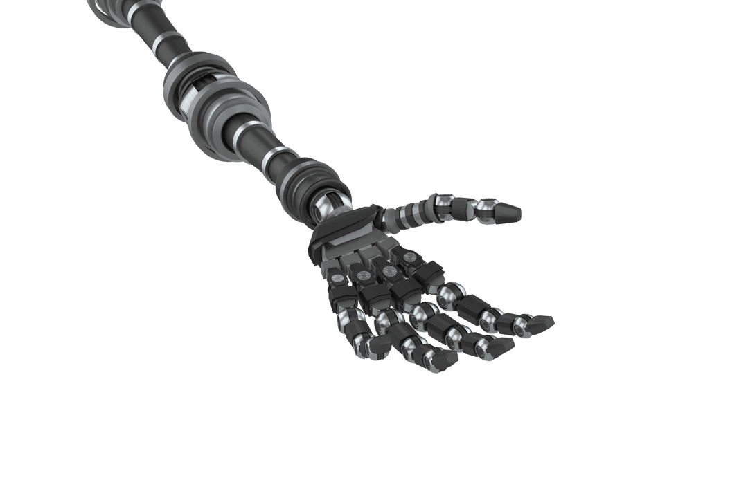 Robotic Hand on Transparent Background for Technology Design