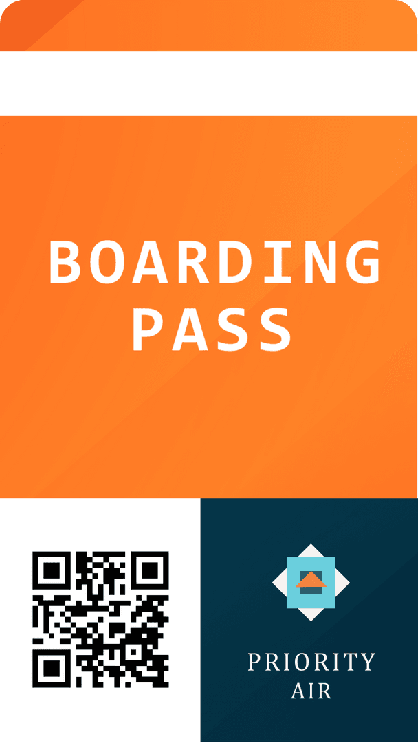 Transparent Boarding Pass Illustration on Digital Background